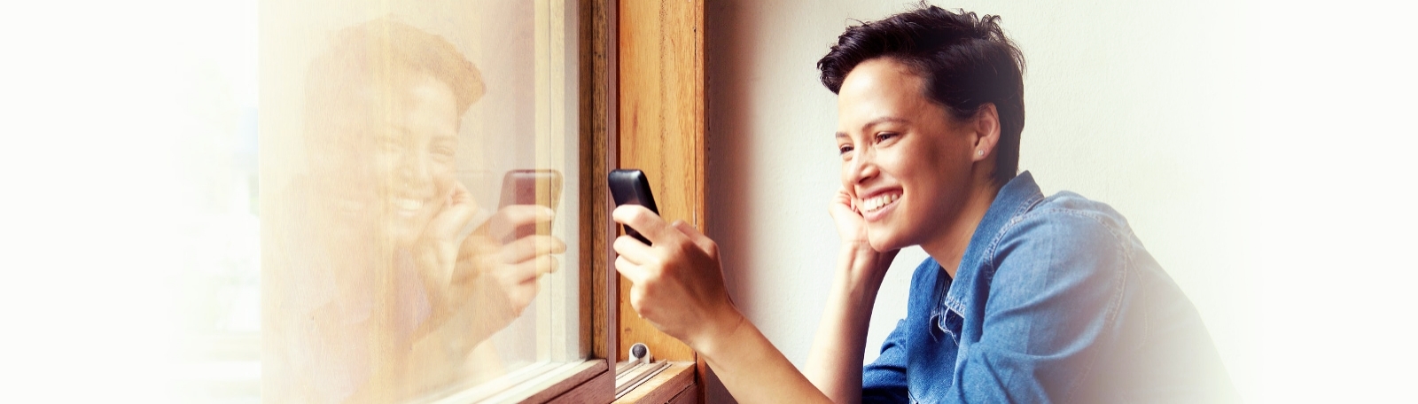 Woman on her phone Banner